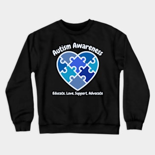 Autism Awareness heart Crewneck Sweatshirt